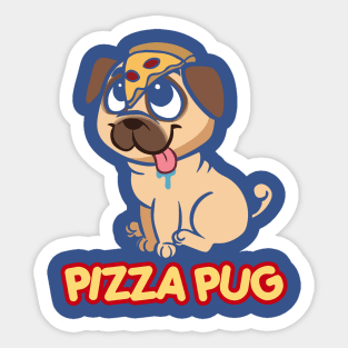 pizza pug dog 1 Sticker